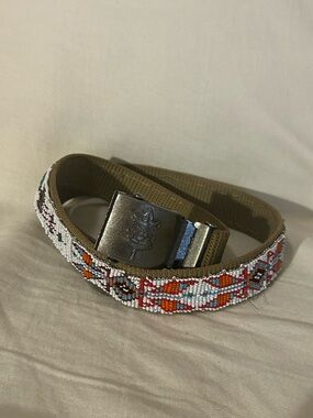 Vintae 1930s Boy Scouts Native american Beaded Belt Size 34